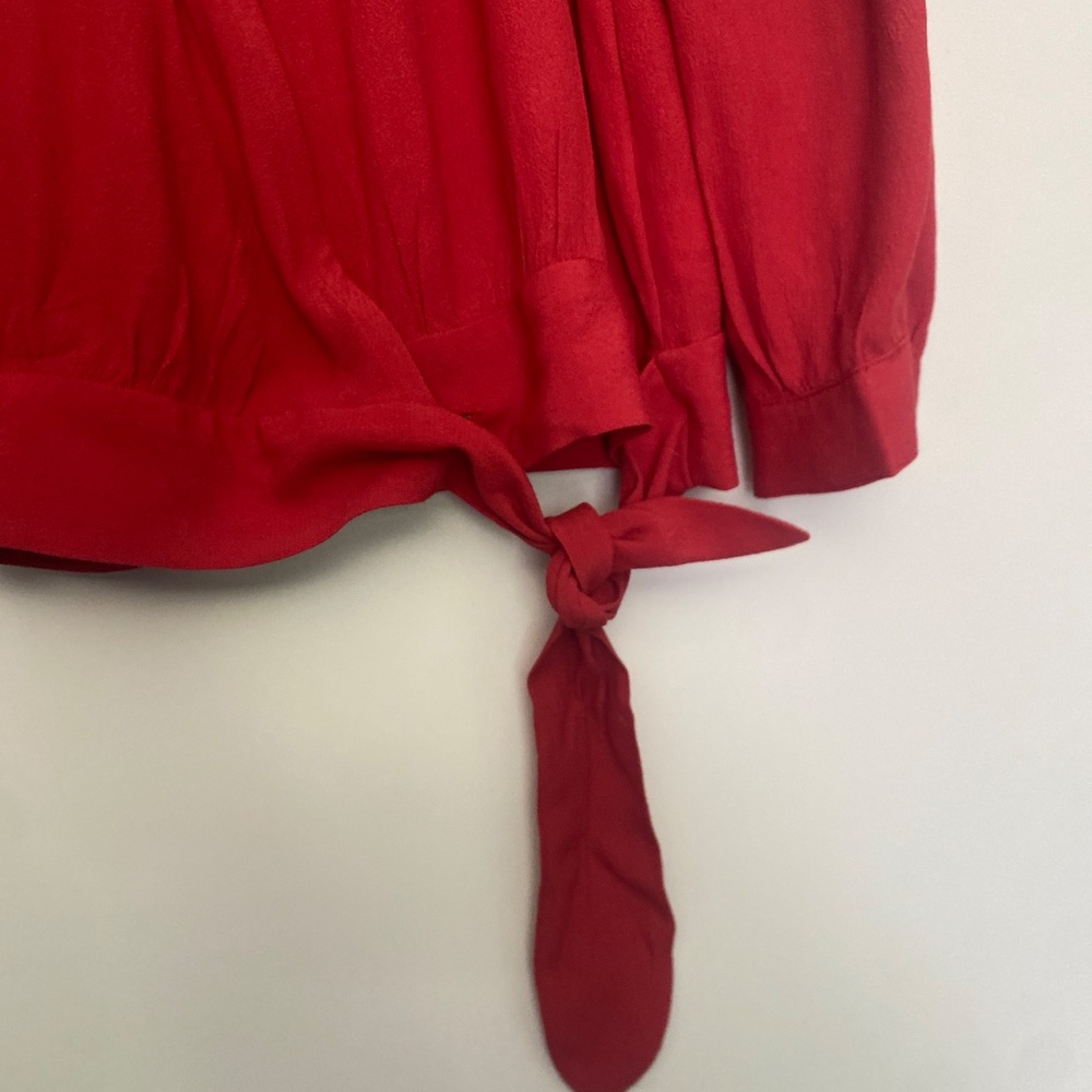 Madewell S Front Wrap Tie Balloon Sleeve Blouse Top - Picture 8 of 8
